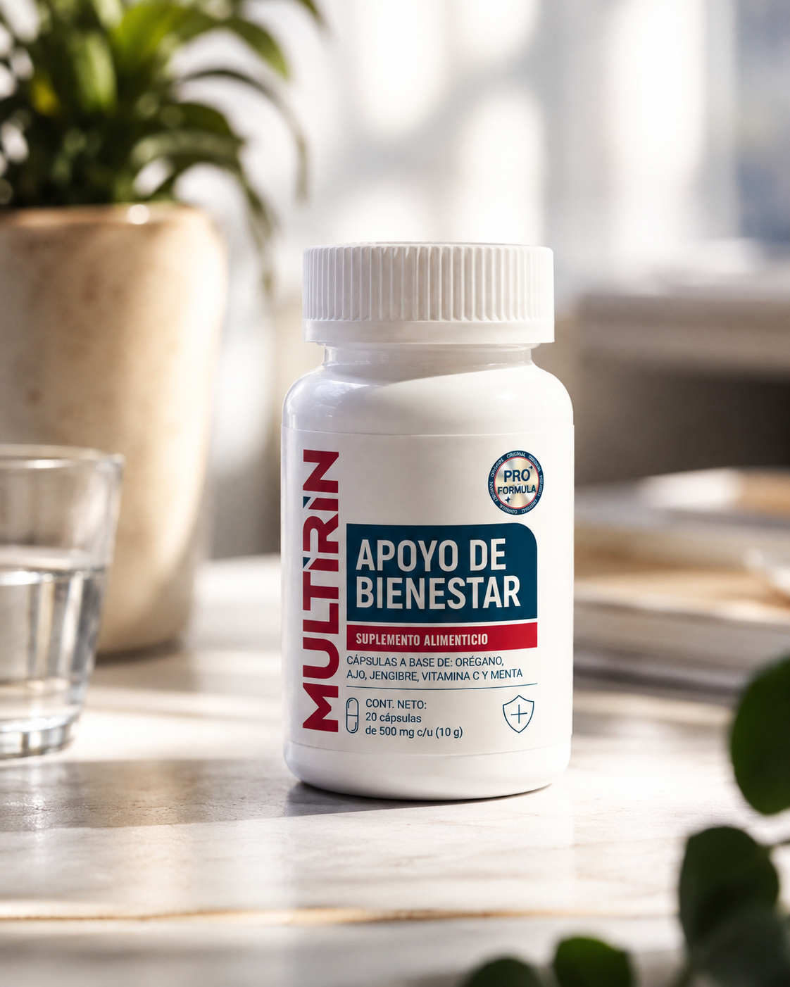 MULTRIN en una mesa con luz natural